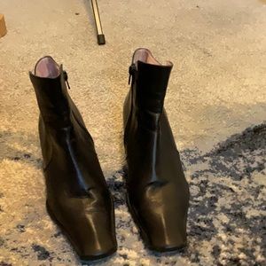 Audley leather booties kitten heal